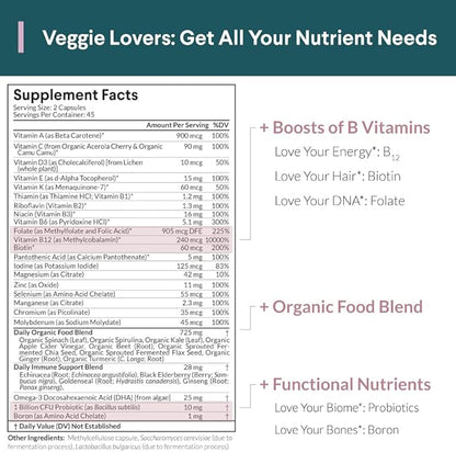 Multivitamin+, Award-Winning Plant-Based (Vegan) Multivitamin, Organic Vegetables & Herbs, Fermented Vitamins, Probiotics, Doctor's Choice, 45 Servings
