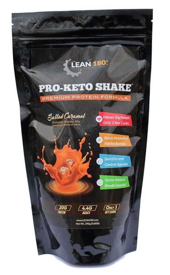 Pro Keto Shake - Best Tasting Low Carb Low Sugar Clean Protein Shake for Keto and all Diets Weight Loss (Salted Caramel)