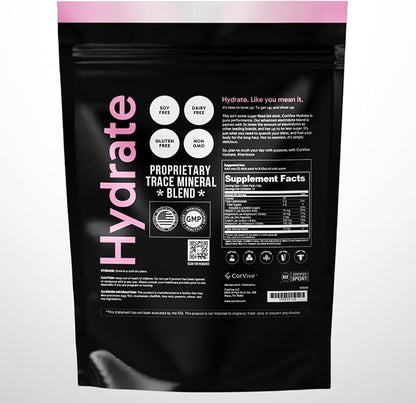 Hydrate Electrolyte Drink Mix | Pink Lemonade Flavor | NSF Certified | Electrolytes, Vitamin C, Magnesium, Zinc, Potassium | Used by Athletes & US Military | Boost Performance | 15 Packs