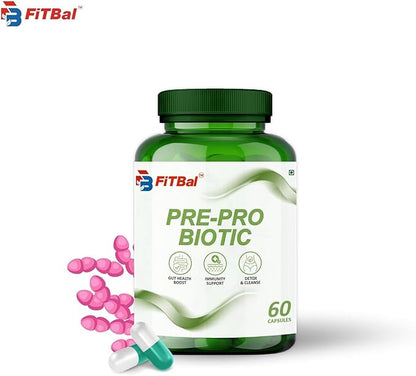 Pre - Probiotic Capsules Boost Gut Health Support Immunity Detox & Cleanse 60 Capsules