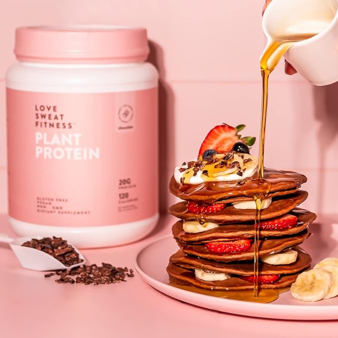 Love Sweat Fitness Organic Plant Based Protein Powder, Chocolate - 28 Servings, 20g Protein, Vegan, Gluten Free, Non-GMO