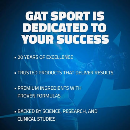 GAT SPORT Nitraflex Advanced Pre-Workout Powder, Increases Blood Flow, Boosts Strength and Energy, Improves Exercise Performance, (Blue Raspberry, 30 Servings)