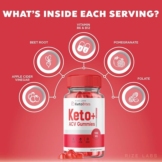 Keto Bites ACV Gummies, All Natural Keto ACV Gummies for Advanced Weight Loss, KetoBites Gummy, Apple Cider Vinegar Supplement, Official Keto + ACV Reviews (60 Gummies)