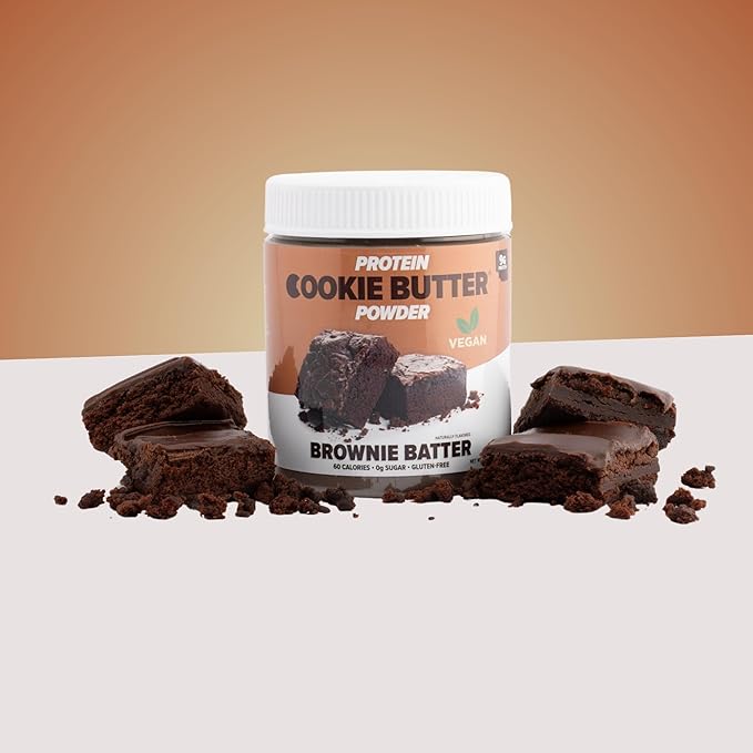Flexible Dieting Lifestyle Vegan Protein Cookie Butter Powder - Brownie Batter | Dairy-Free, Keto-Friendly, Low Carb, Sugar-Free, Gluten-Free | Easy to Mix, Bake and Spread | 8.1oz