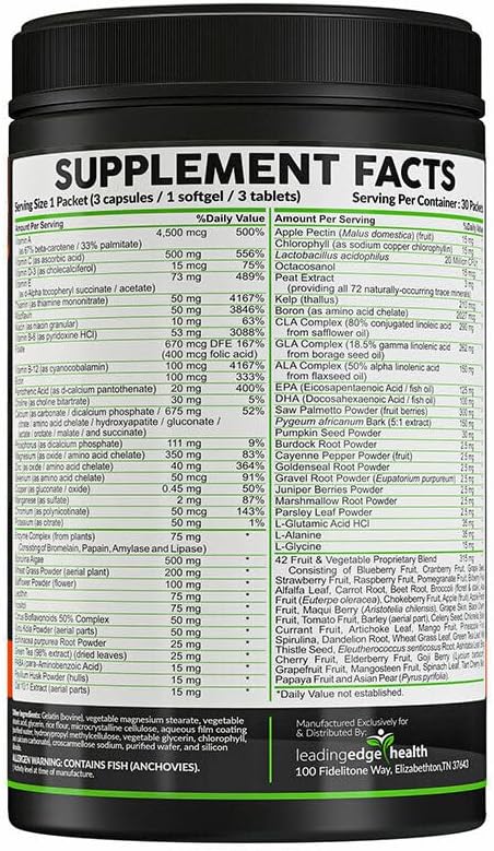 Leading Edge Health Men's Daily Pack Maximum Strength Multivitamins & Multimineral Complex - Completely Premium Quality Vitamins & Minerals for Men