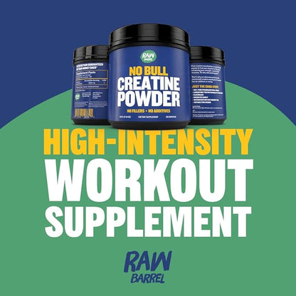 “No Bull” Creatine Powder, Bulk Supplements Creatine Monohydrate for Faster Recovery, Increased Muscle Volume, Strength & Power, Micronized Creatine for Men & Creatine for Women, 500g