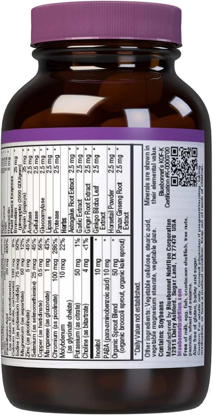 Bluebonnet Nutrition Super Earth* Single Daily* Multiple (Iron Free), for Daily Nutritional Support*, Gluten-Free, Kosher Certified, Dairy Free, Vegetarian Friendly, 30 Caplets, 30 Servings