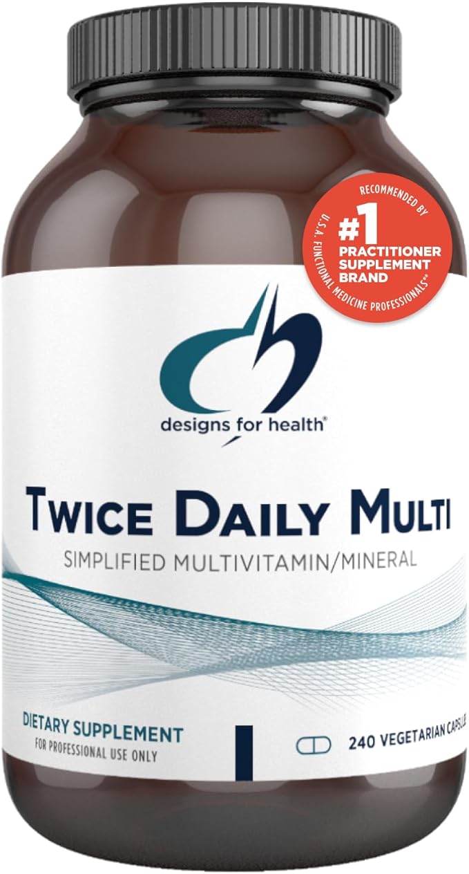 Designs for Health Methylated Multivitamin for Women & Men - Twice Daily Multimineral Supplement & Multivitamin Without Iron + Methylated B12 and Folate, Vitamin C, K, D, E + More (240 Capsules)