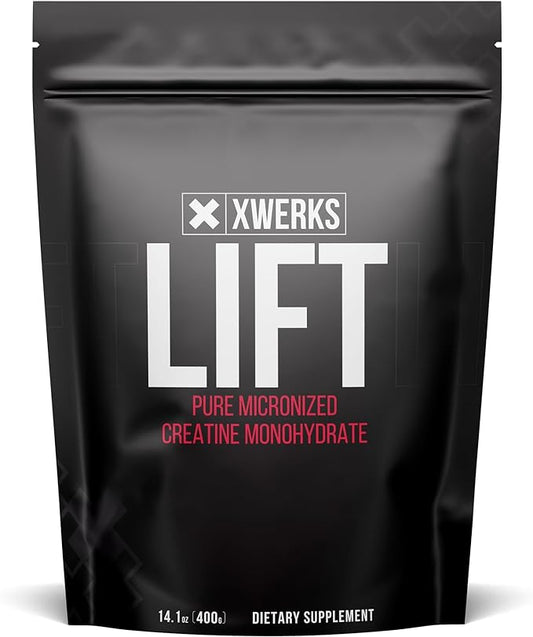 Lift Micronized Creatine Monohydrate Powder, Unflavored, 80 Servings - 100% Pure Natural 5000mg Formula Creatines - Highly Soluble Mass Gainer Bulk Supplement - Pre Workout for Muscle Growth & Repair