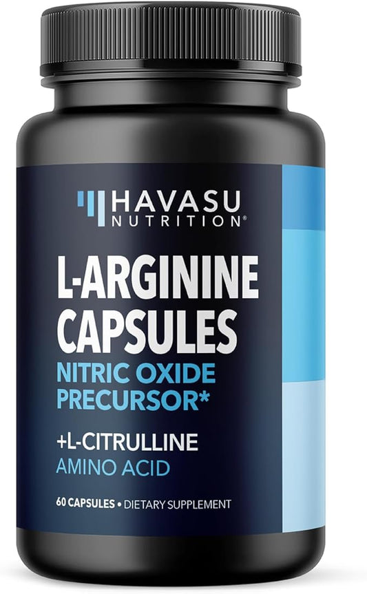 L-Arginine Capsules for Active Males - 60 Count, Non-GMO, 1200mg Blend of L Arginine and L Citrulline - Arginine Supplement for Enhanced Performance - L Arginine for Muscle Support