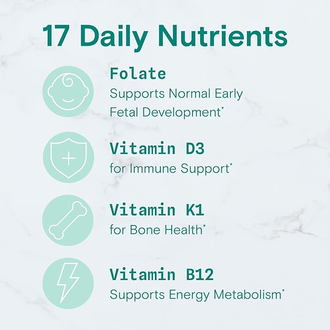 SmartyPants Prenatal Vitamins for Women, Multivitamin Gummies: Pre and Postnatal Vitamins, Biotin, Methylfolate, Vitamin D3, C, Vitamin B12, B6, Vitamin A, K & Zinc, 60 Count (30 Day Supply)