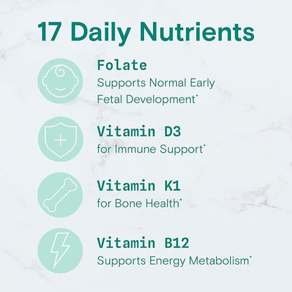 SmartyPants Prenatal Vitamins for Women, Multivitamin Gummies: Pre and Postnatal Vitamins, Biotin, Methylfolate, Vitamin D3, C, Vitamin B12, B6, Vitamin A, K & Zinc, 60 Count (30 Day Supply)