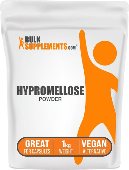 BulkSupplements.com Hypromellose Powder - Hydroxylpropyl Methylcellullose, HPMC Powder - Excipient & Thickening Agent- Vegan Alternative, 1kg (2.2 lbs) (Pack of 1)