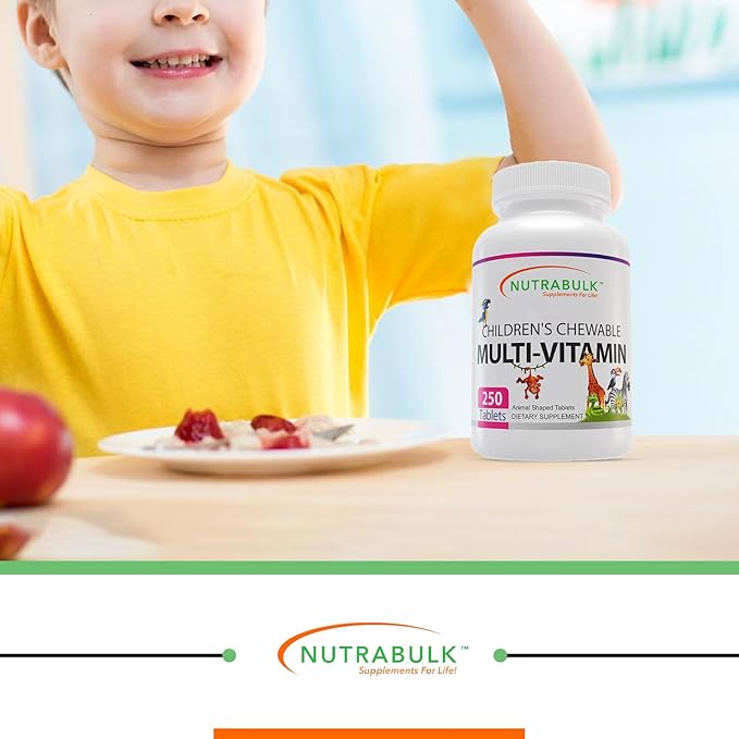 Children’s Chewable Multi-Vitamins - Promotes Overall Development - USA Made Vitamins for Kids to Support Immune System & Bones |Gluten Free Cherry Flavored 250 Tablets