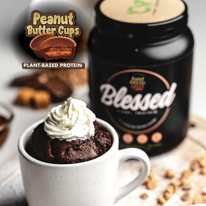 Blessed Vegan Protein Powder - Plant Based Protein Powder Meal Replacement Protein Shake, 23g of Pea Protein Powder, Dairy Free, Gluten Free, Soy Free, No Sugar Added, 30 Servings (Peanut Butter Cup)