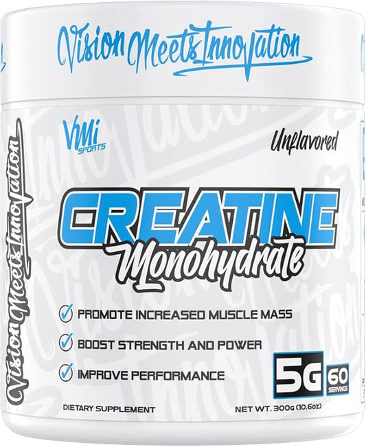 VMI Sports Creatine Monohydrate Unflavored Powder Muscle Mass – Strength – Size – Power | 5 Grams per Serving (300 Grams)
