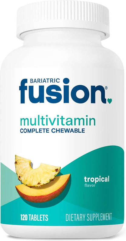 Bariatric Fusion Tropical Complete Chewable Bariatric Multivitamin with Iron for Bariatric Surgery Patients Including Gastric Bypass and Sleeve Gastrectomy - 120 Tablets