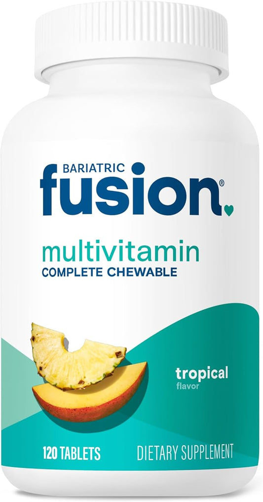 Bariatric Fusion Tropical Complete Chewable Bariatric Multivitamin with Iron for Bariatric Surgery Patients Including Gastric Bypass and Sleeve Gastrectomy - 120 Tablets