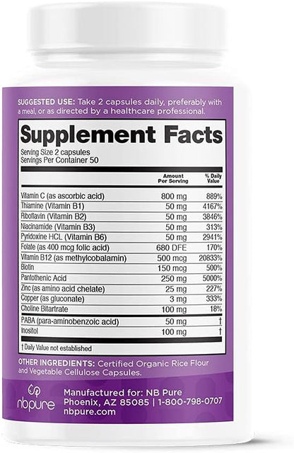 nbpure Stress Away All-Natural Stress Management Supplement Capsules, 100 Count