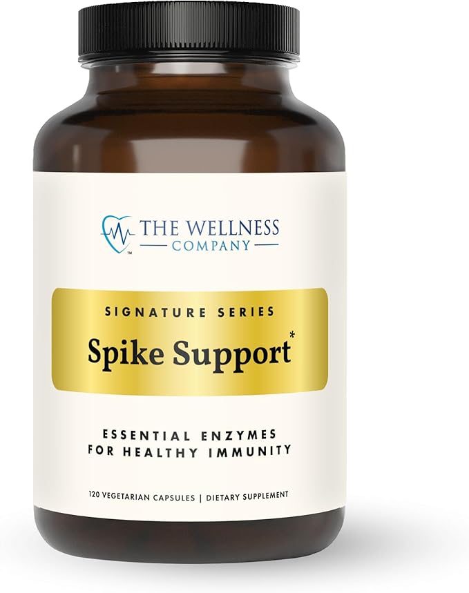 The Wellness Company Spike Support | 120 ct (2 Month Supply) | with Nattokinase, A Proteolytic Enzyme for Fibrinolytic (Anti-Clotting) | Non-GMO, Vegan, Gluten Free | for Year-Round Immune Support