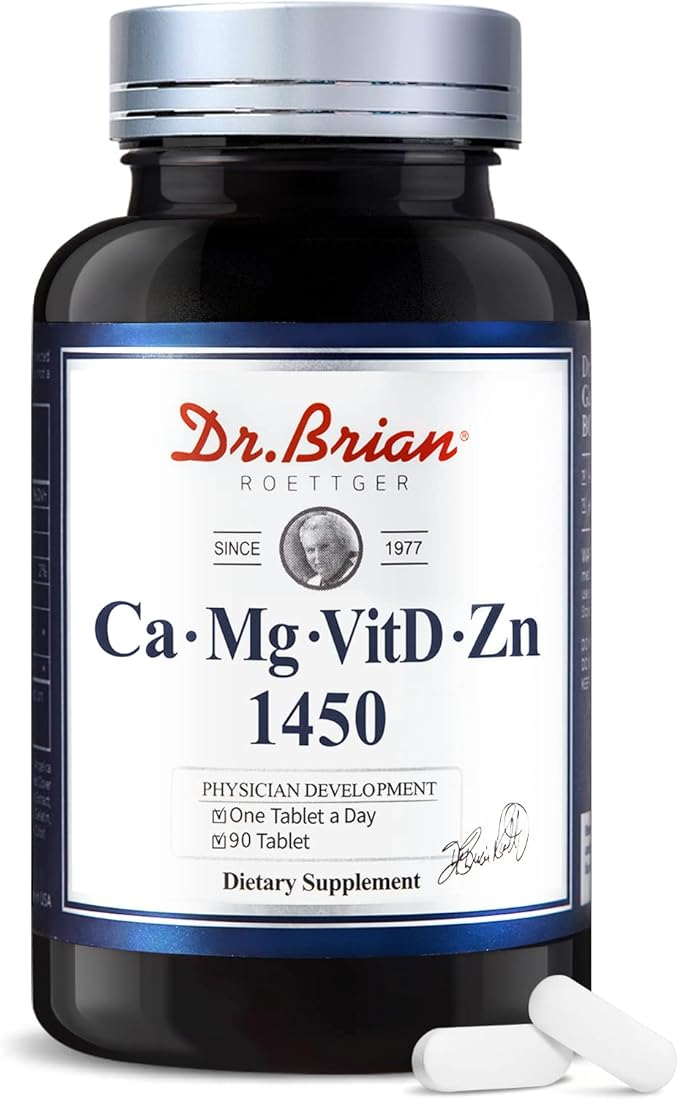 Dr. Brian Calcium Supplement Supports Bone Strength, Calcium Magnesium Zinc with Vitamin D3 & Multiminerals Help Joint Teeth Health, Magnesium Supplement, Non-GMO, Soy and Gluten Free (90 Tablets)