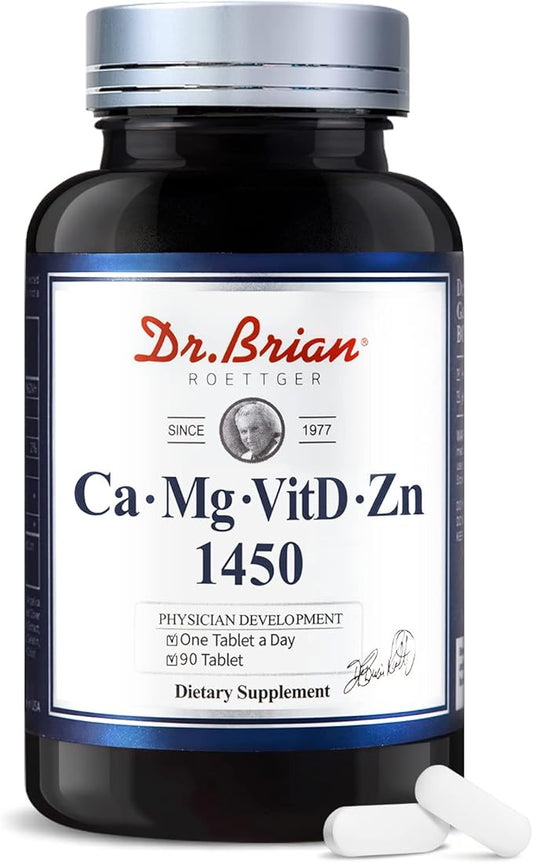 Dr. Brian Calcium Supplement Supports Bone Strength, Calcium Magnesium Zinc with Vitamin D3 & Multiminerals Help Joint Teeth Health, Magnesium Supplement, Non-GMO, Soy and Gluten Free (90 Tablets)