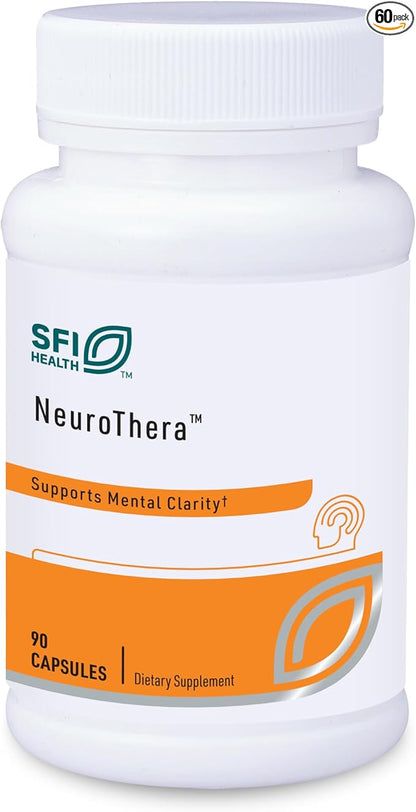 Klaire Labs Neurothera - Supports Mental Clarity with Phosphatidylserine, Choline & Ginkgo, Cognitive Support Blend with No Dairy or Artificial Preservatives (90 Capsules)