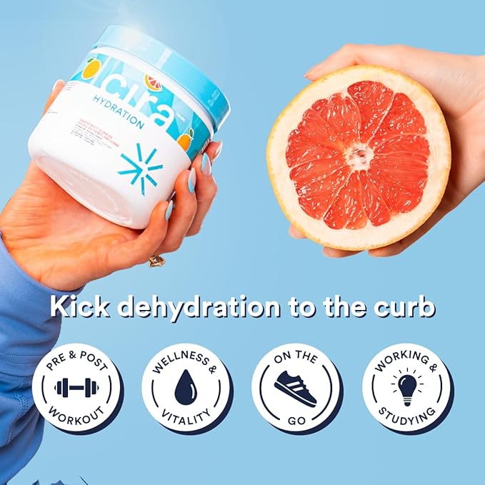 Cira Hydration Electrolytes Powder for Women - Electrolyte Drink Mix with Himalayan Salt for Dehydration Relief - 45 Servings, Grapefruit Sunrise