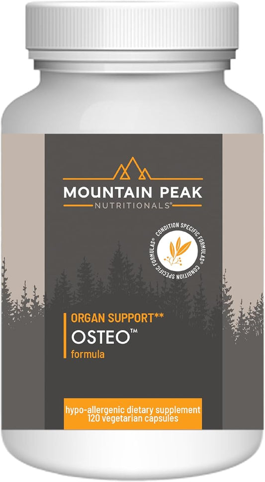 Mountain Peak Nutritionals Osteo Supplement - Organ & Strong Bone Support, Promotes Bone Health - With Vitamins D3, K2, Calcium, and Magnesium - Bone Building & Strengthening (120 Vegetarian Capsules)