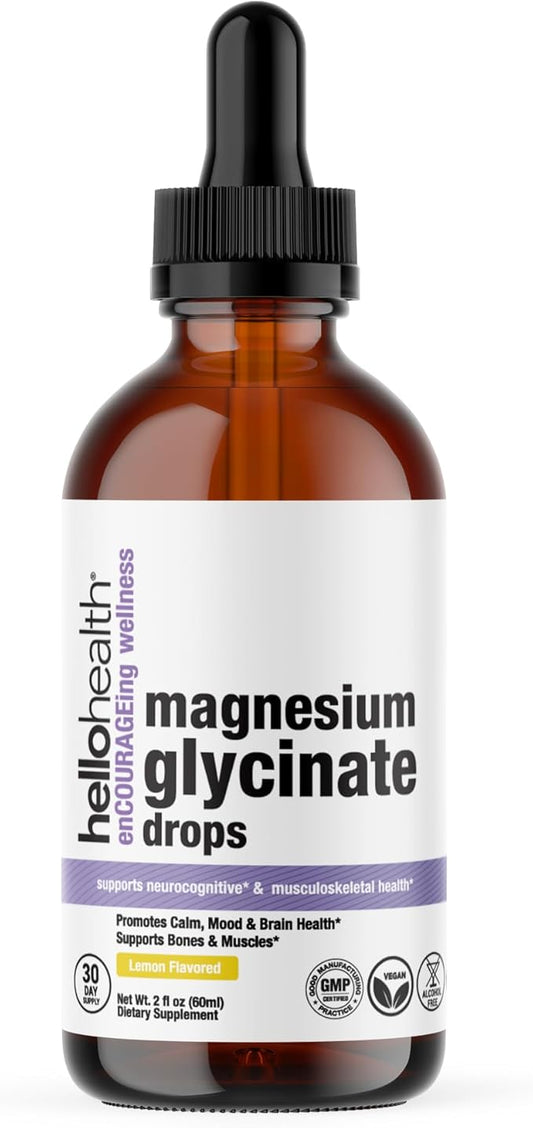 Magnesium Glycinate Liquid Magnesium Supplement Women, Men & Kids – Magnesium Bisglycinate 100 mg for Natural Calm, Muscle Recovery & Joint Support – Magnesium Liquid Vitamins (30 Days) – Lemon Flavor