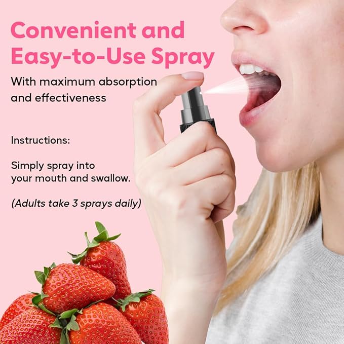 Liposomal Liquid Vitamin D3 + Vitamin B12 Spray |2 Month Supply|1 fl oz|Non-GMO |Sugar Free|Travel Friendly|Immune Support, Bone Health, Supports Energy, Brain Function