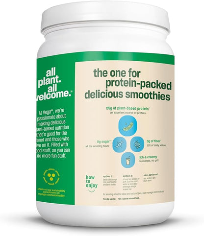 Vega Original Protein Powder, Creamy Vanilla Plant Based Protein Drink Mix for Water, Milk and Smoothies, 16 oz (Packaging May Vary)
