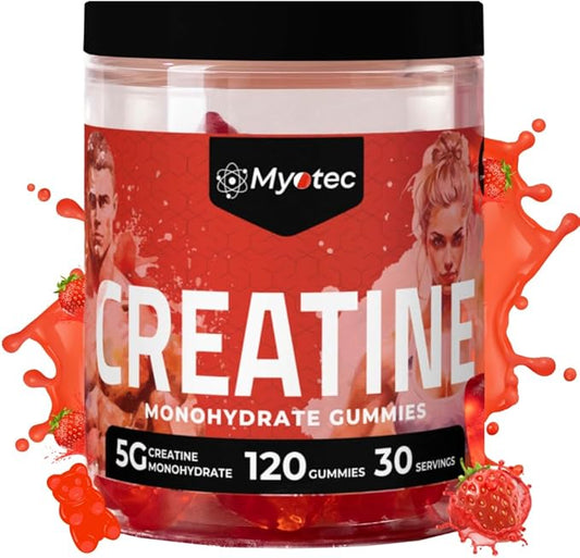 Creatine Monohydrate Gummies for Men & Women-5g of Creatine Monohydrate per Serving- Increase Strength and Build Muscle,Sugar Free, 120 Count