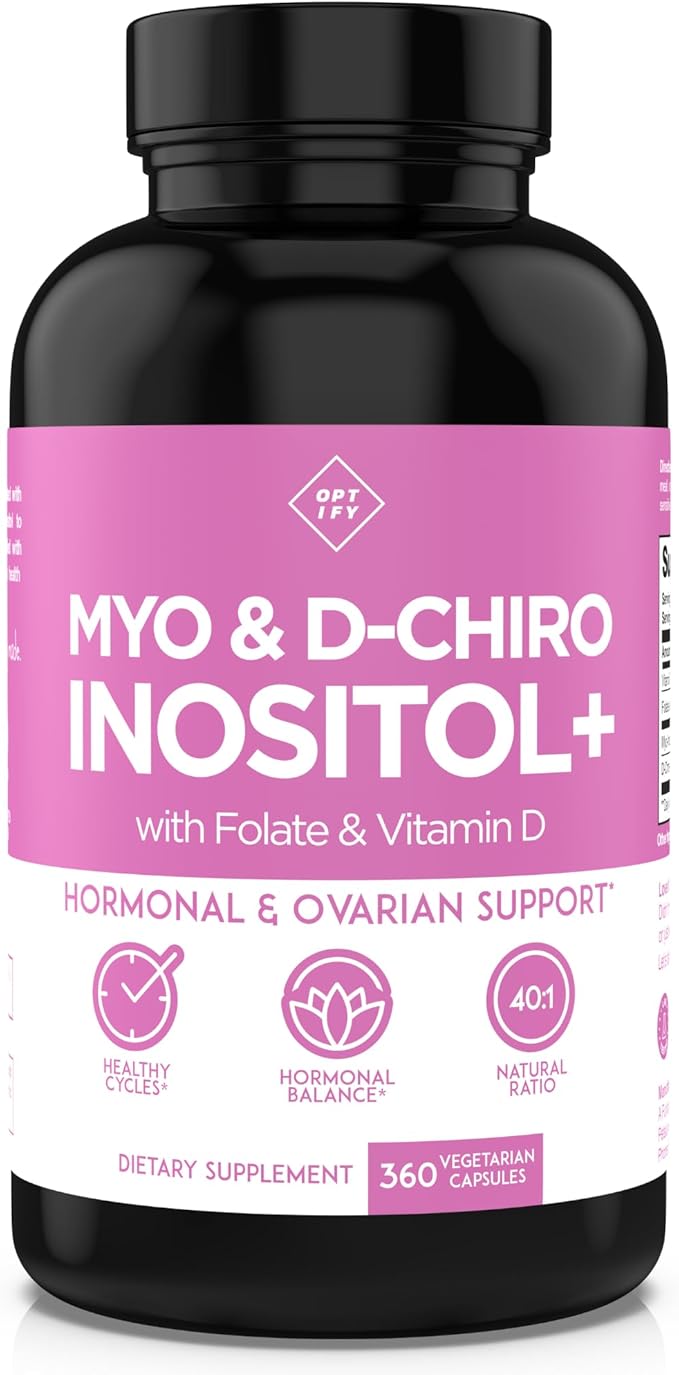 Premium Inositol Supplement - Myo-Inositol and D-Chiro Inositol Plus Folate and Vitamin D - Ideal 40:1 Ratio - Healthy Hormone Balance & Healthy Ovarian Support for Women - Vitamin B8-90 Day Supply