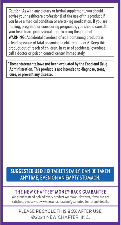 New Chapter Tiny Tabs Multivitamin with 20+ Nutrients for Immune, Cellular Energy & Stress Support, Including Vitamin D3 + B Vitamins, 192 Count