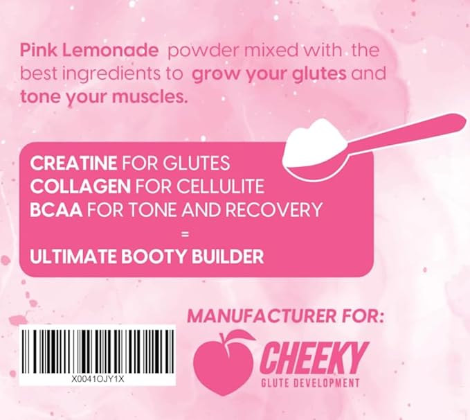 Booty Pump Formula - Pink Lemonade Creatine Blend for Women, BCAAs & Collagen, Muscle Gain & Booty Growth Enhancer, Grit-Free Formula Creatina Para Mujeres Queratina Para Musculos
