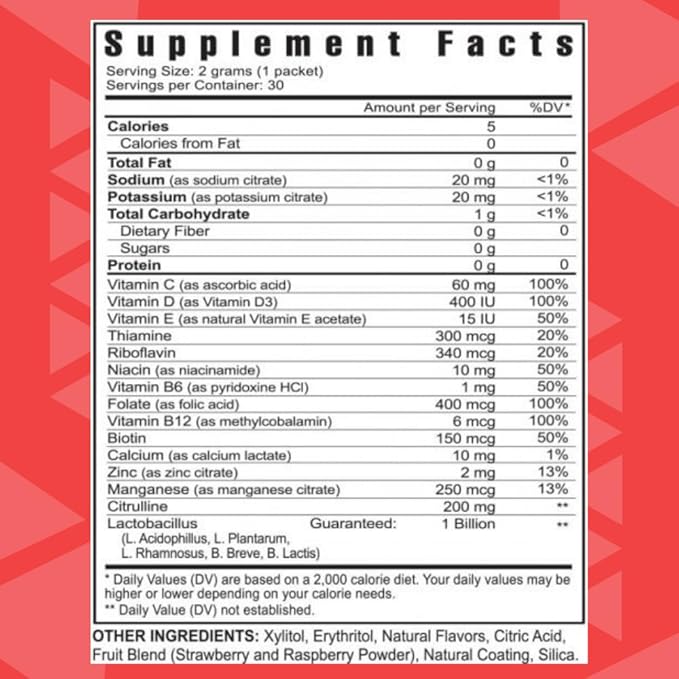 Youngevity Kidsprinklz Watermelon Mist Multi-vitamin Powder - Kids Multivitamin & Toddler Multivitamin - Vitamins, Minerals, & Probiotics - 30 Servings