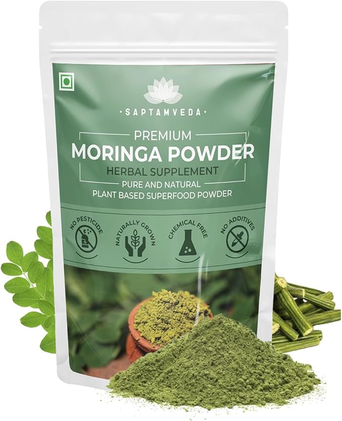 Premium Moringa Leaf Powder 8.81 Oz/250 Gm | Drumstick Leaf Powder | Natural Multi-Vitamin | Rich in Anti-Oxidant, Immunity Booster | Good for Hair & Skin from India Farms
