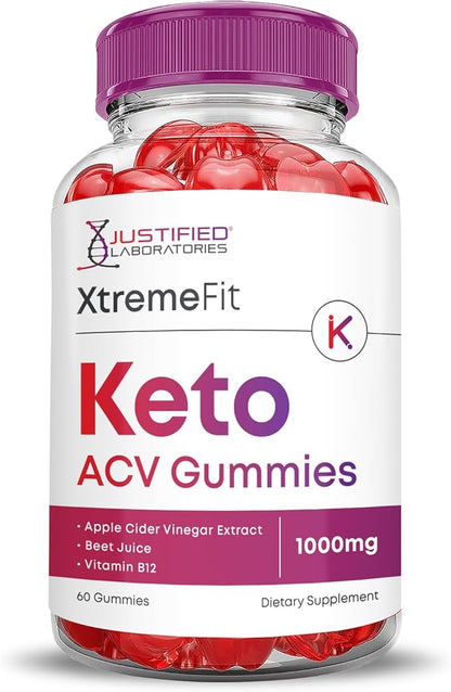(3 Pack) Xtreme Fit Keto ACV Gummies Advanced Formula 1000MG XtremeFit Keto Gummies Apple Cider Vinegar Formulated with Pomegranate Beet Juice Powder B12 Vegan Non GMO 180 Gummys