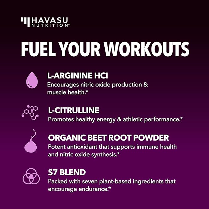 Pre Workout Powder - L Arginine Powder Nitric Oxide Supplement for Men and Women - Pre and Post Workout Support - L-Arginine L Citrulline and Beet Root Powder - Endurance and Performance - Mixed Berry