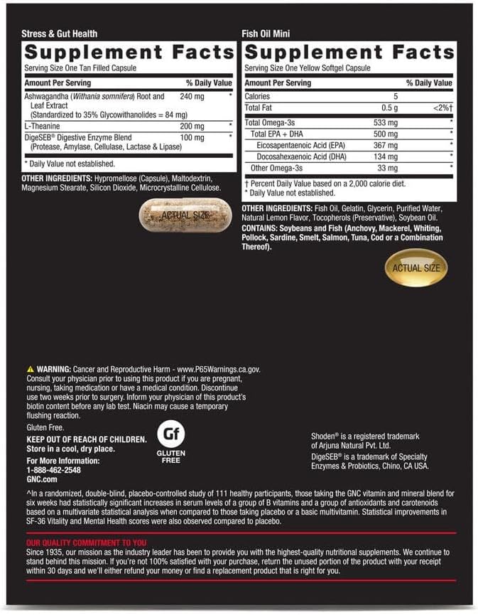 GNC Mega Men Stress Relief Vitapak, Stress & Cortisol Management, 30 Count