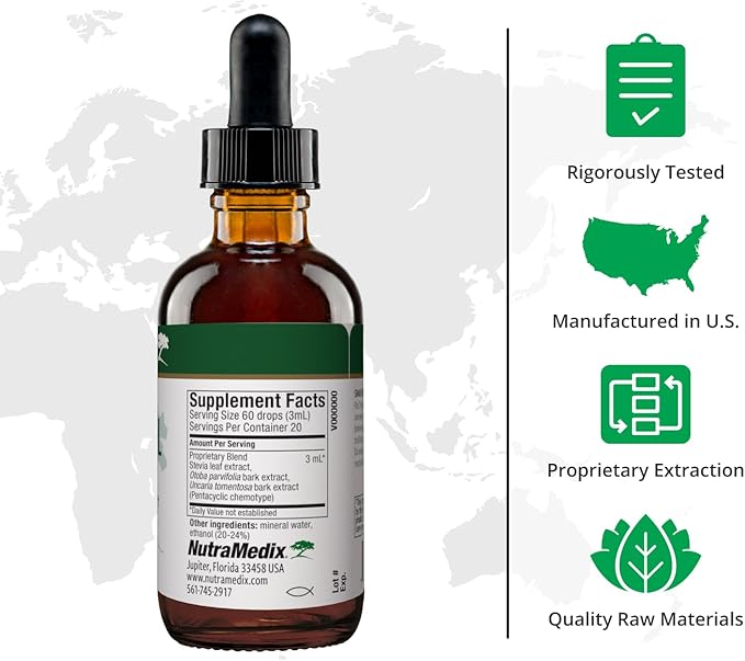 NutraMedix Nutra-BRL - Immune Support Supplement with Samento Bark, Stevia Leaf and Banderilla Bark for Immune Defense + Microbial Support (4 oz)