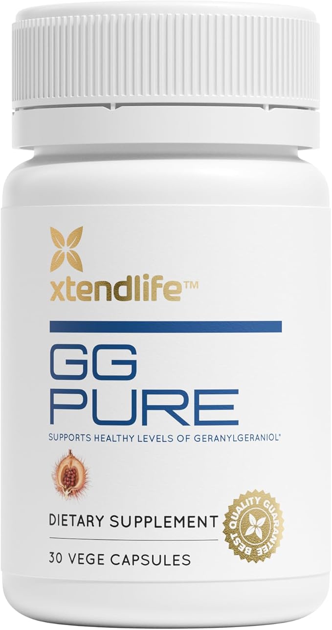 Xtendlife GG Pure - Geranylgeraniol (GG) Cardio Health and Healthy Aging- Helps Prevent Statins from Lowering CoQ10, 30 Capsules (1 Month Supply)