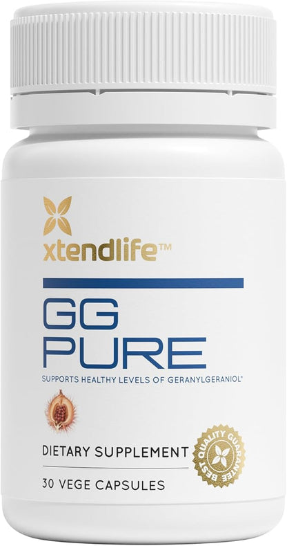 Xtendlife GG Pure - Geranylgeraniol (GG) Cardio Health and Healthy Aging- Helps Prevent Statins from Lowering CoQ10, 30 Capsules (1 Month Supply)