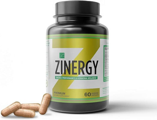 Dr. Zisman ZINERGY Natural Energy and Performance Booster - All-Natural for Men and Women – Boosts Energy and Vitality - Premium Formulated Capsules (60 Capsules)