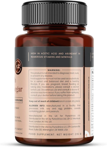 Double Strength Apple Cider Vinegar 1000mg x 360 Tablets (2 Bottles of 180 Tablets - 1 Years Supply)