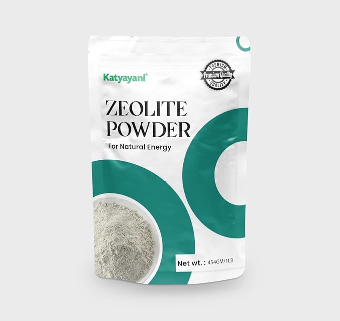 Katyayani Zeolite Powder 454gm (1lb)| Ultra FINE Less | Clinoptilolite 95% | Natural Mineral Dust| Zeolite Powder Supplement