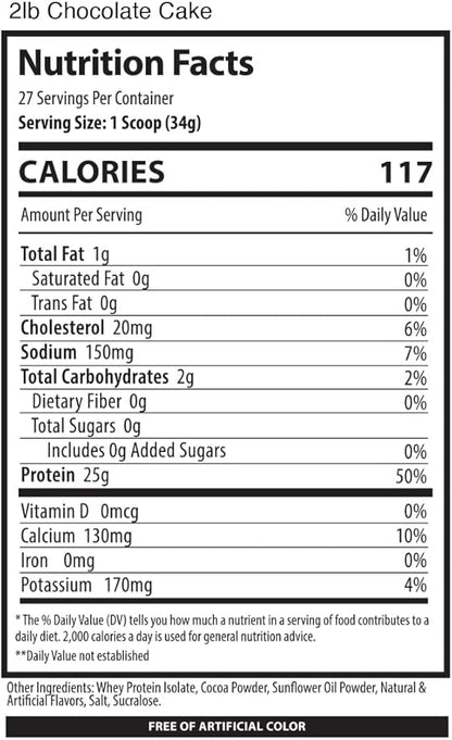 ISO, Low Carb 100% Whey Protein Isolate Powder, 25 Grams Per Serving, Helps Support Muscle Growth, Low Sugar and Gluten Free (Chocolate Cake, 2 lb)