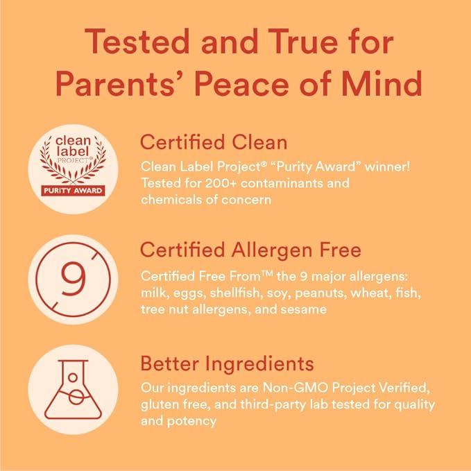 SmartyPants Organic Kids Multivitamin Gummies: Probiotics, Omega 3 (ALA), Vitamin D3, C, Vitamin B12, B6, Vitamin A, K & Zinc for Immune Support, Three Fruit Flavors, 120 Count (30 Day Supply)