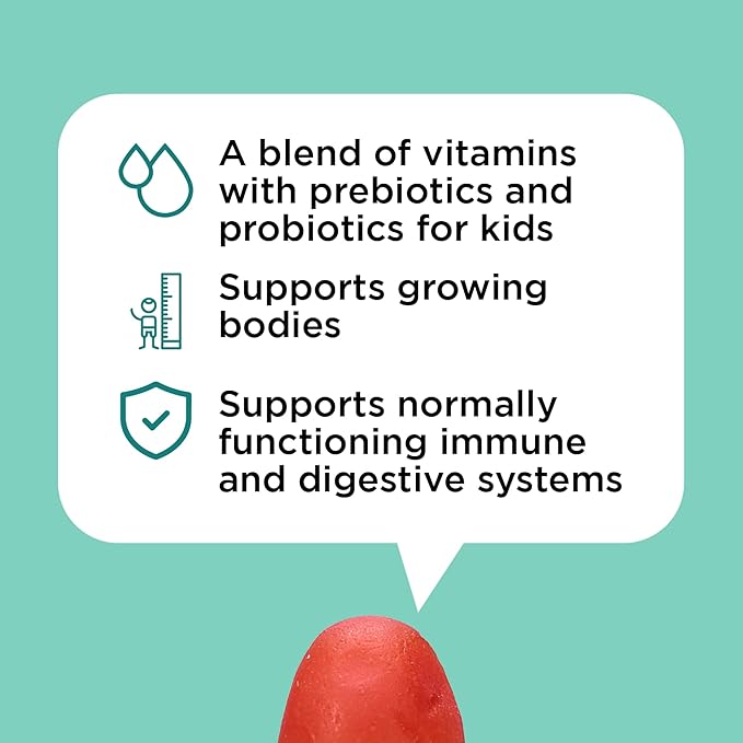 OH MY VIT! para Kids Gummy Multivitamin with Probiotics & Prebiotics, Tropical Fruit Flavor for Children Ages 4+, 60 Count